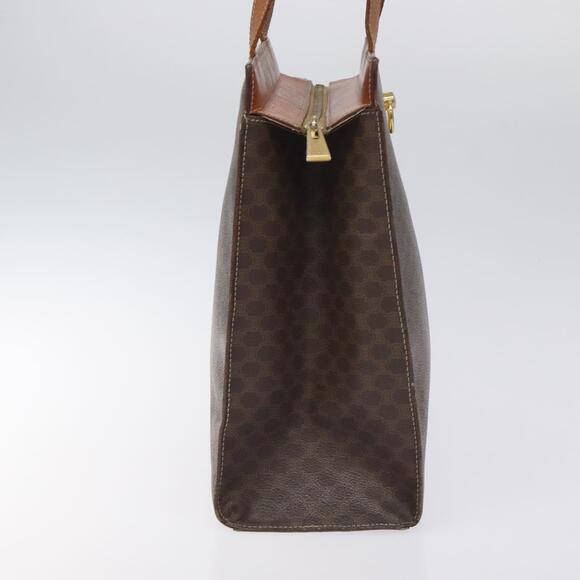 CELINE Macadam Canvas Shoulder Bag Pvc Leather Brown Gold - Picture 5 of 12